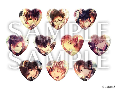 [※Blind Box](Goods) Midnight Cinderella: Ikemen Royal Romances Heart-shaped Steel Trading Button Badge