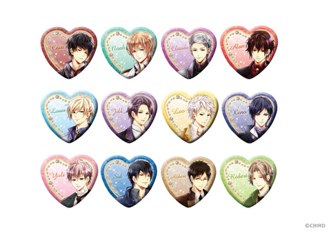 [※Blind Box](Goods) Midnight Cinderella: Ikemen Royal Romances Heart-shaped Trading Button Badge