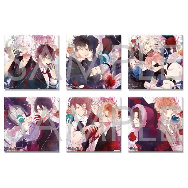 [※Blind Box](Goods) DIABOLIK LOVERS: VERSUS SONG COVER ART COLLECTION SQUARE BUTTON BADGE